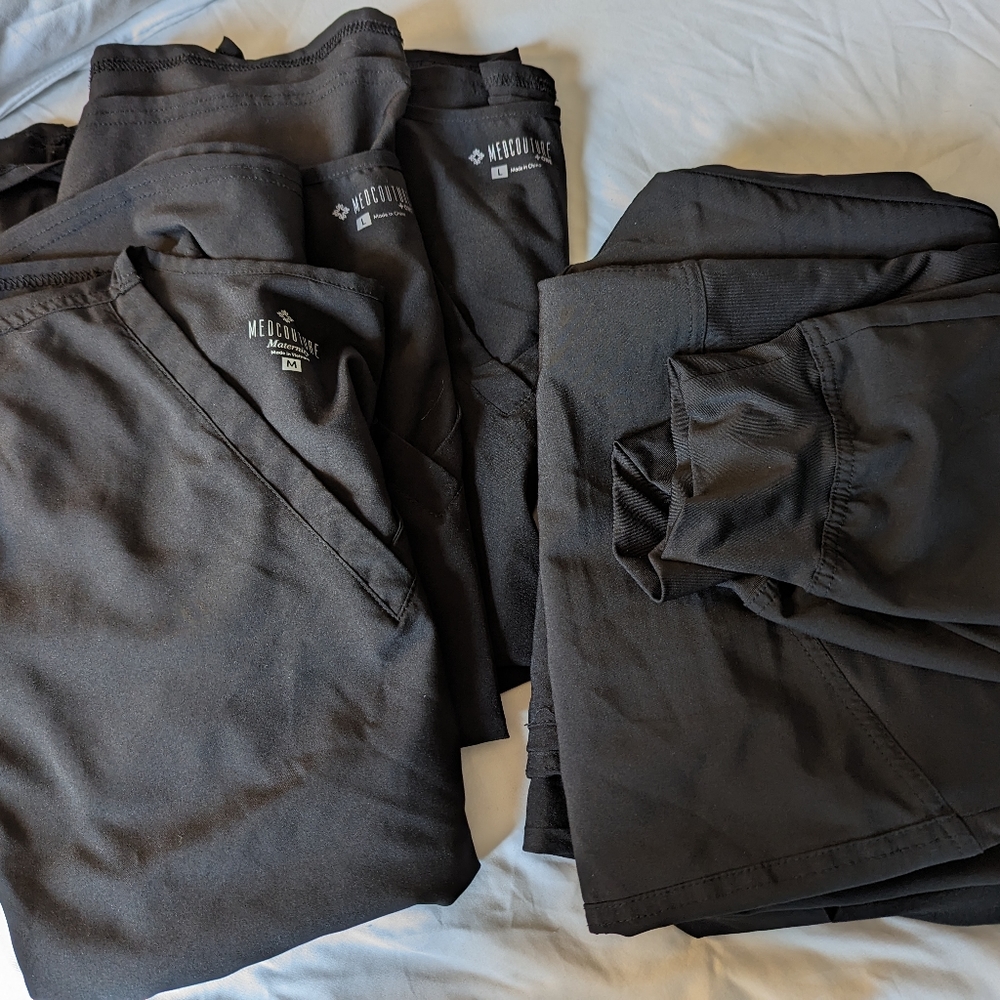 Lot of L MedCouture Maternity Scrubs - 3 Sets